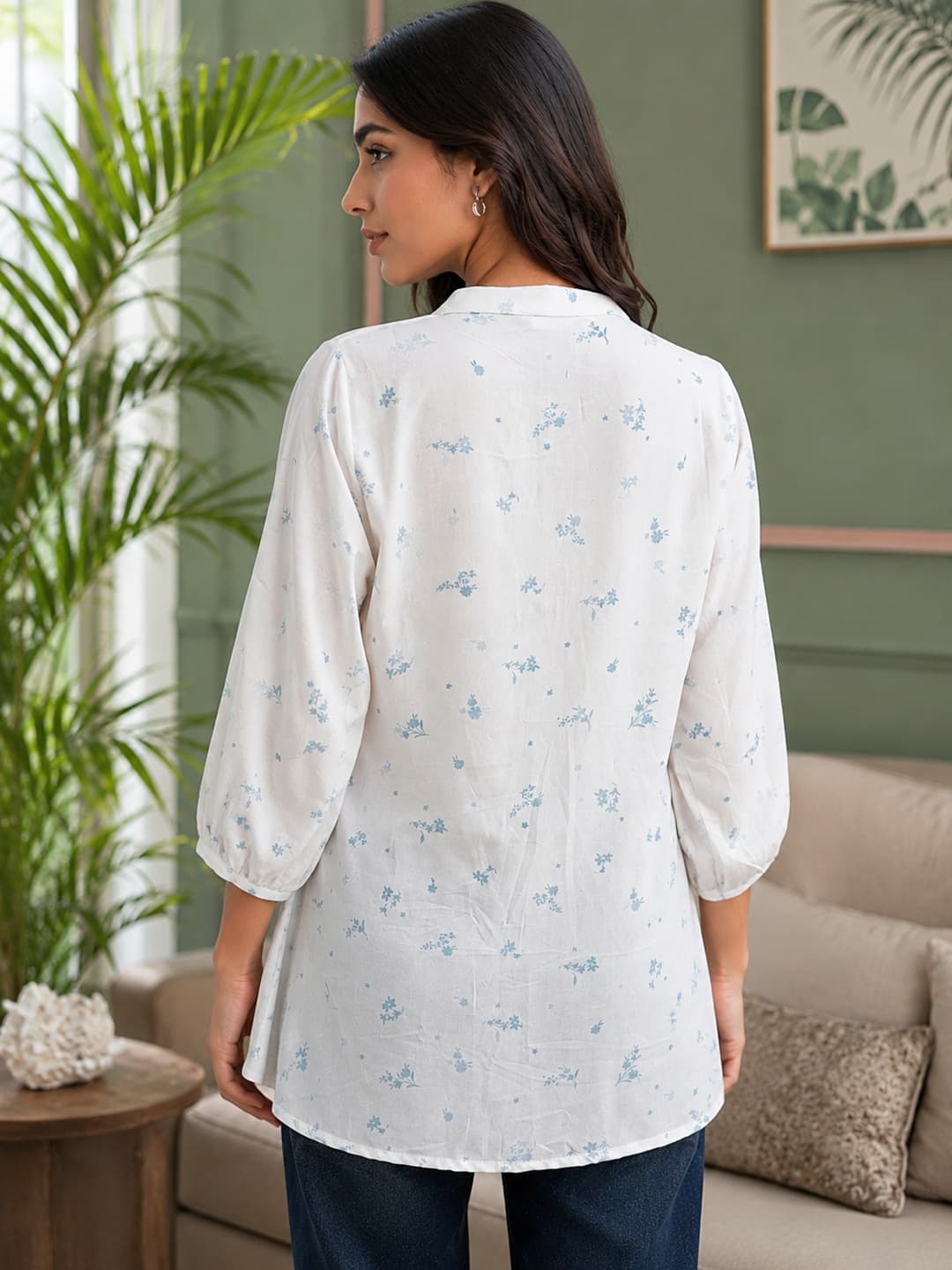 Floral Print Casual Top - View 3