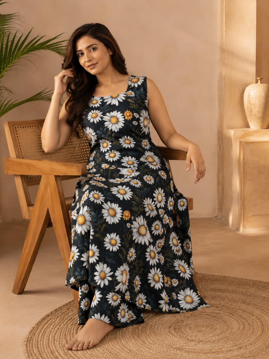 Moonlight Floral Kurta Set - View 4