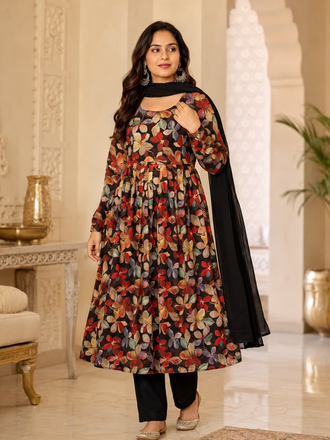 Evara Floral Anarnkali Kurta Set