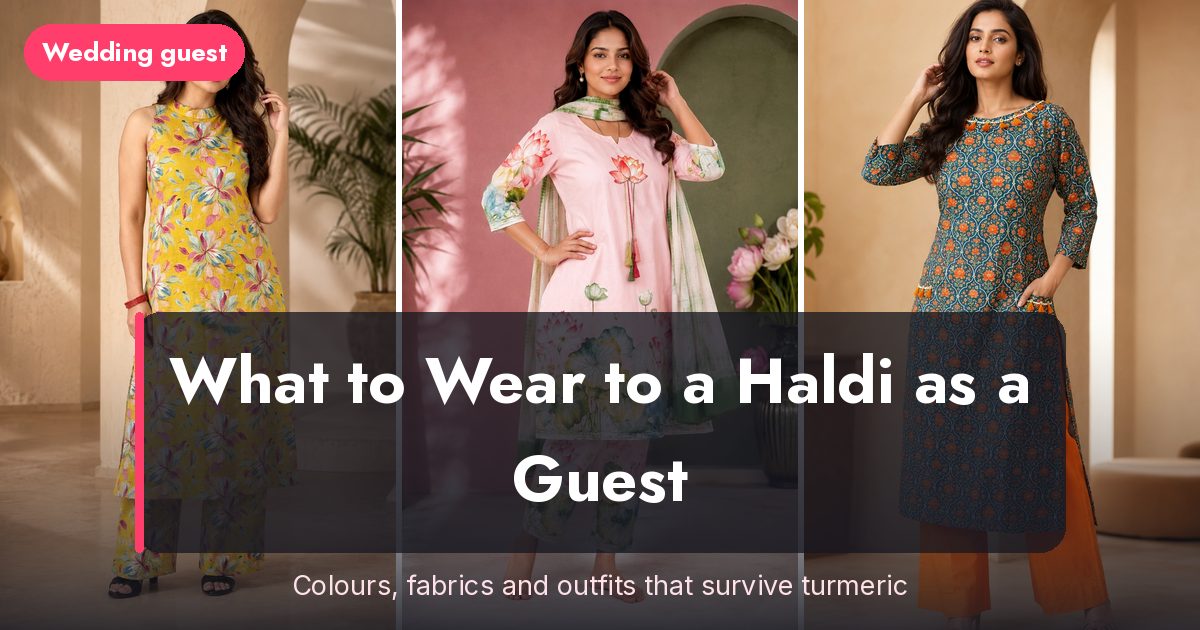 Guest outfit ideas for a haldi ceremony — yellow and marigold cotton kurta sets
